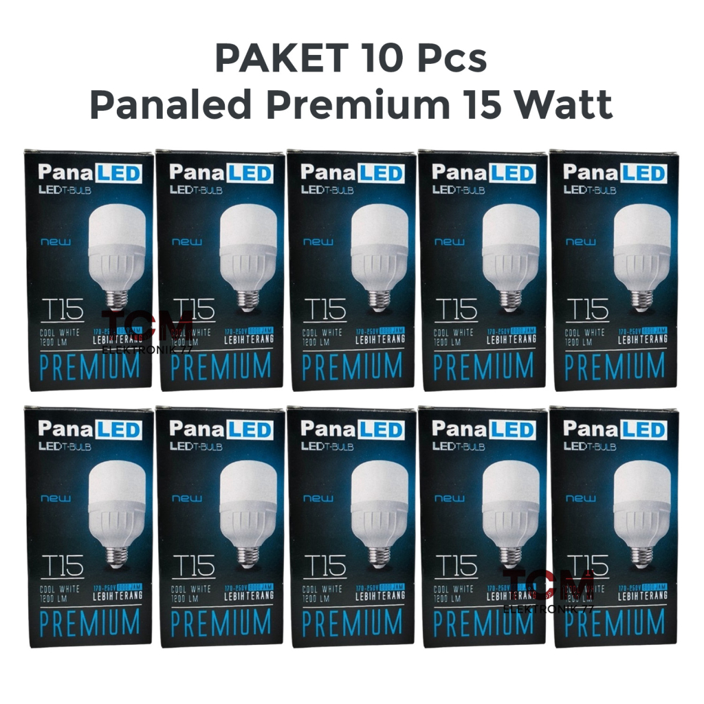 Lampu Led Panaled Premium 15 Watt Bohlam Bulb Cahaya Putih Per Pack Isi 10pcs Paket Grosir Capsule
