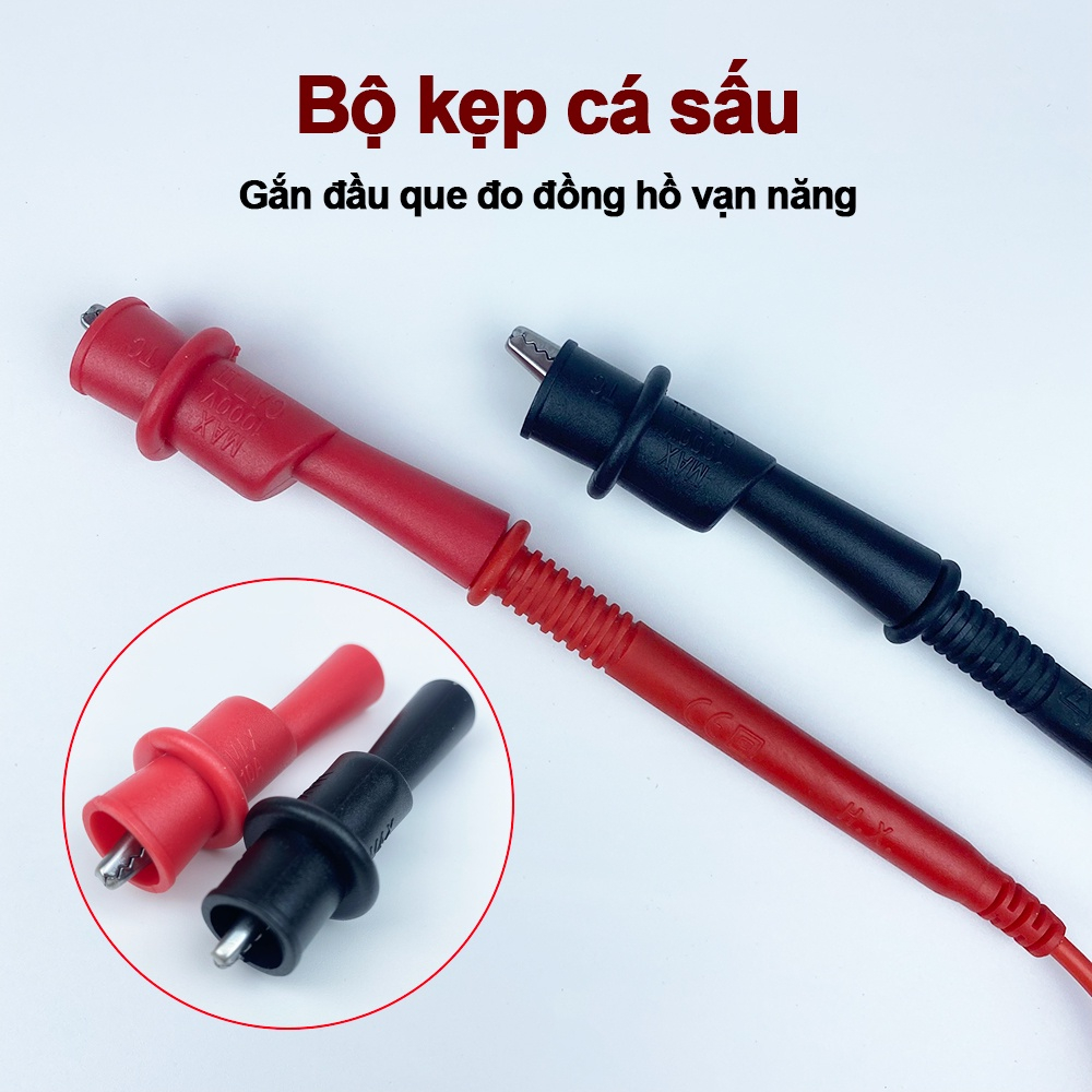 Kẹp cá sấu gắn đầu que đo đồng hồ 10a 1000v