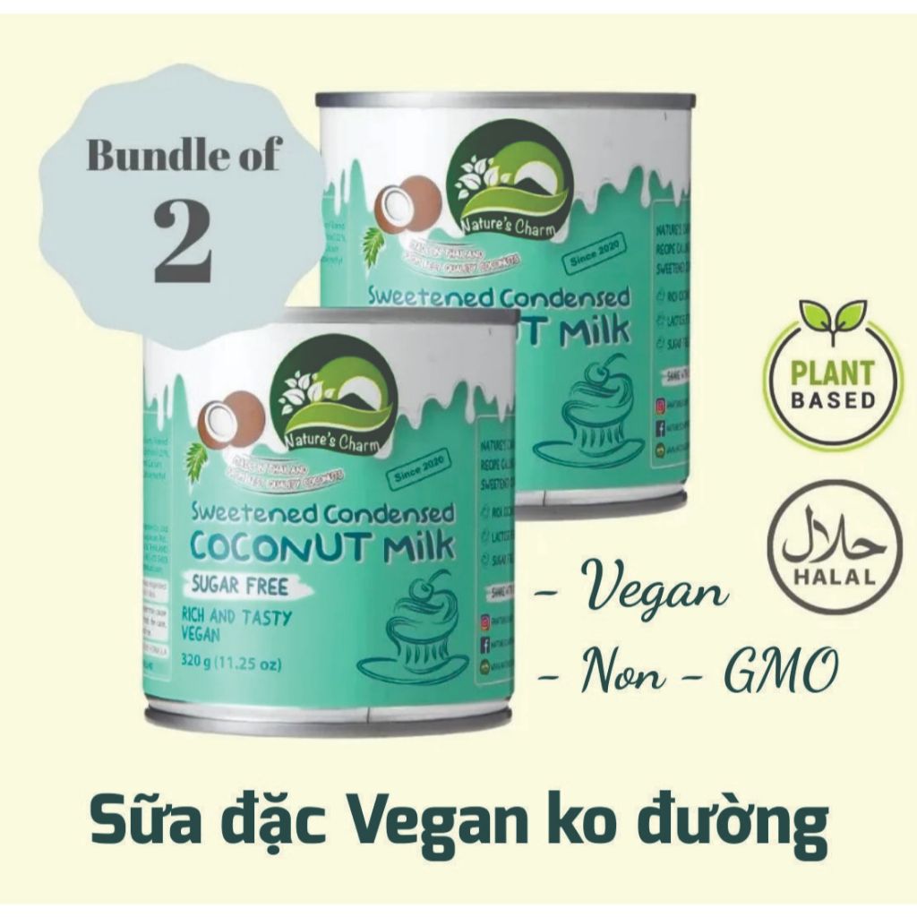 Vegan Condensed Milk from Coconut and Oats - Nature's Charm - 320g