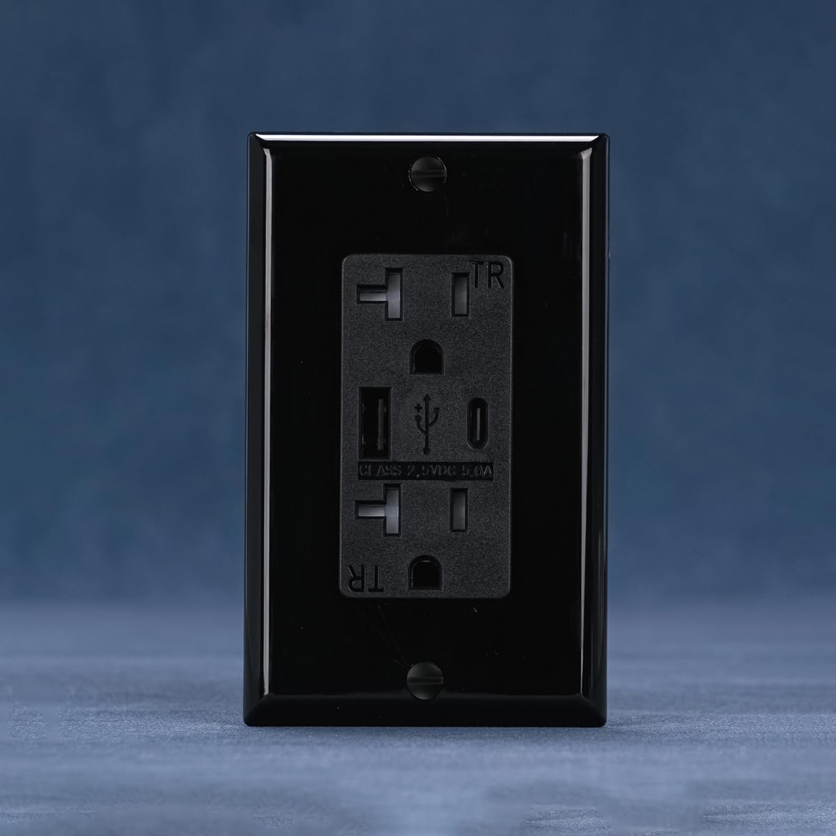 Joyhope USB Charger Outlet – Duplex Receptacle With Type A & C, 3.6A 5V DC, Tamper-Resistant, UL Listed (Black, 15/20 Amp)