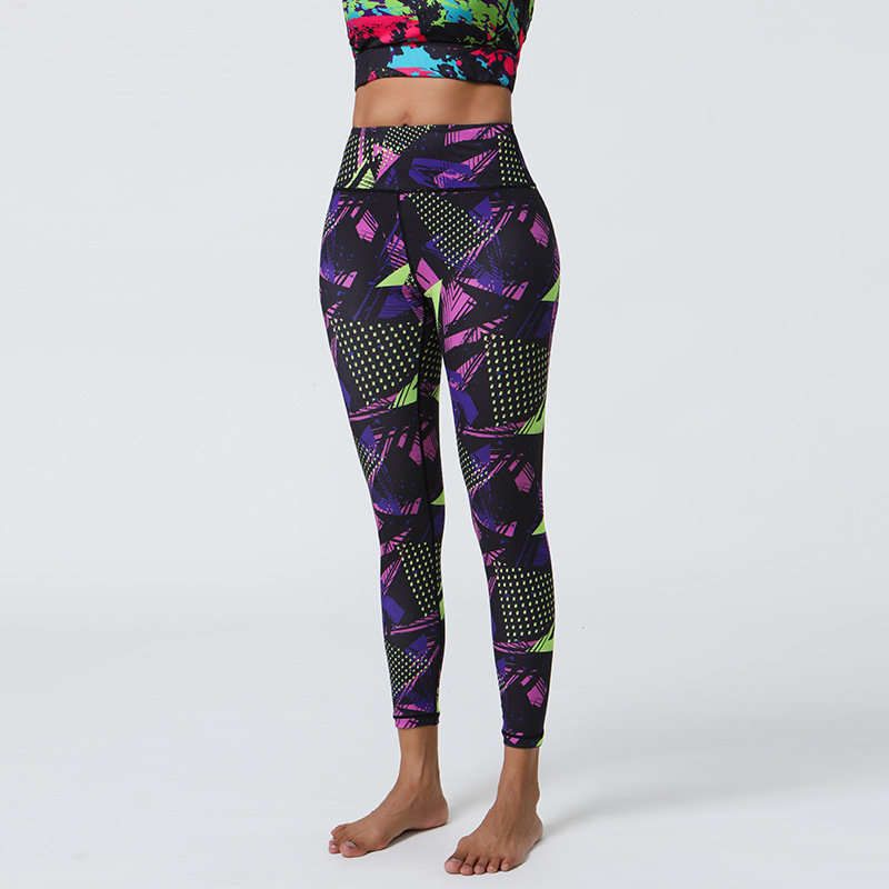 Women's High Waisted Yoga Pants Print Tummy Control Stretch Fitness Leggings Breathable Booty Lift Workout Gym Sports Leggings - 9