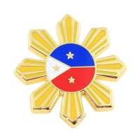 Philippine Sun Flag 3cm Metal Enamel Pin Backpack Accessory National Pride Gift
