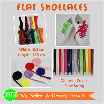 [SG Seller] Shoelaces Flat Shoe Laces Shoe String Sneakers Sports Unisex (Width : 0.8cm)