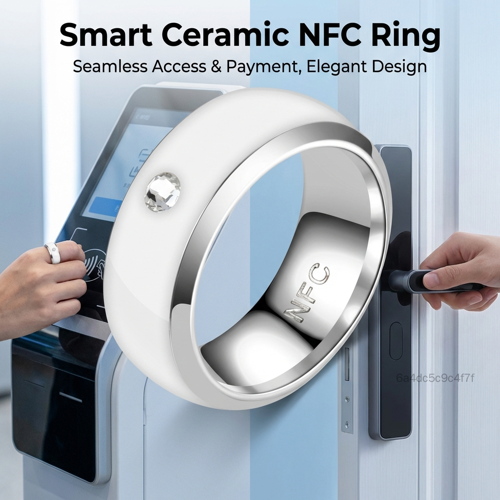 แหวน NFC สแตนเลสพร้อมดีไซน์เพชรสำหรับแท็กสมาร์ทโฟน ราคา 76 บาท*ส่งฟรี