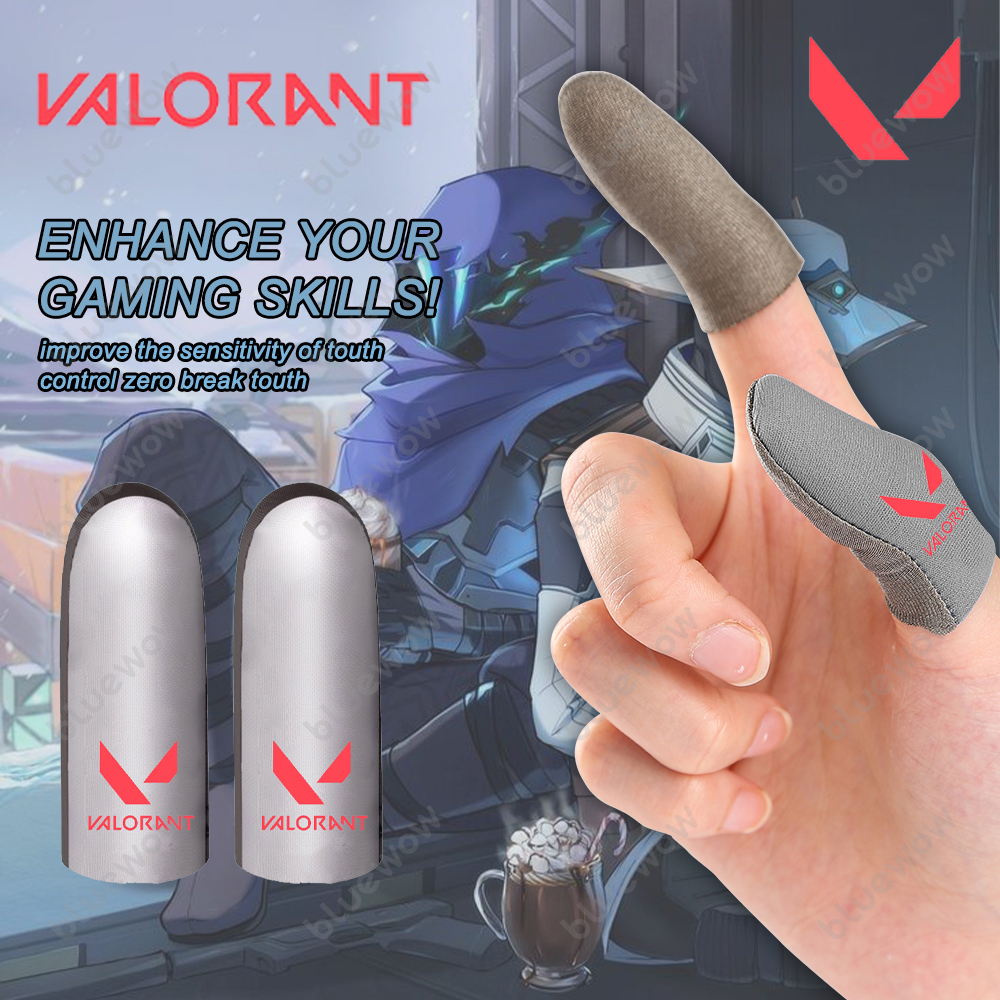 BlueWow Gaming Finger Sleeve Professional Game Gloves Silver Cloth For Valorant Thumb Sleeves Glove ราคา 18 บาท*ส่งฟรี