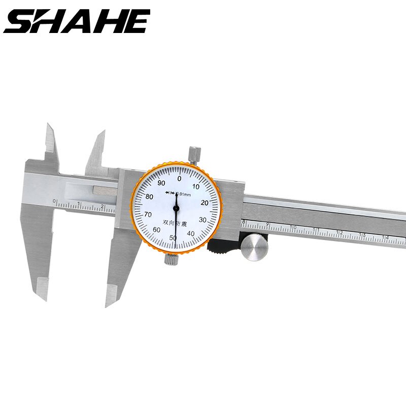 SHAHE 0.01Mm Dial Caliper Vernier Gauge Micrometer Shock Proof Dial Vernier Caliper Steel Dial Gauge Vernier Caliper