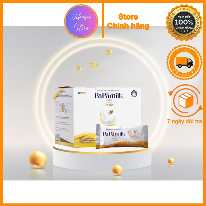 Sữa hỗ trợ loãng xương & giúp hồi phục PaPamilk Gold chứa Tổ Yến (3 in 1) [Vihasu Store]