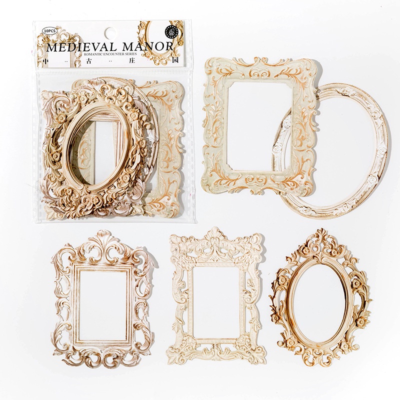 ENWEI 10 Pcs [Romantic Encounter Series] Aesthetics Journal Material Paper Cassia Paper Deco Paper Scrapbooking Sticker Scrapbook Kit