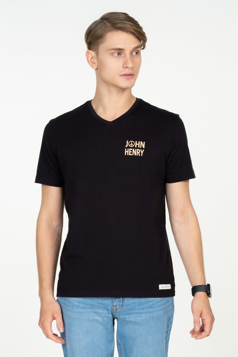 Áo thun nam cổ tim tay ngắn , chuẩn form, sang trọng, thanh lịch john henry - ts23ss02c-rgus