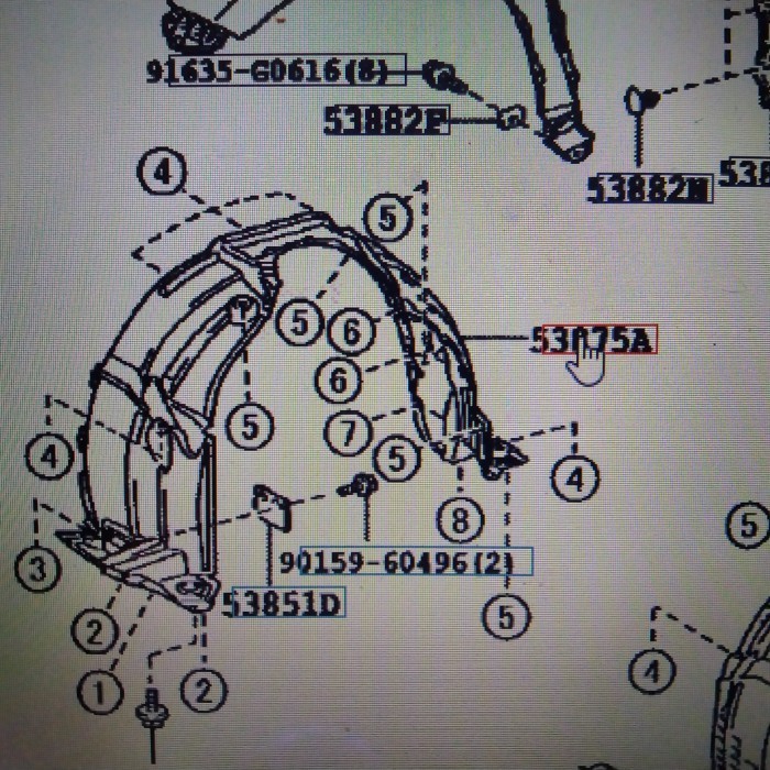 karpet lumpur Liner Fender Depan Kiri Lexus RX350/270 53806-48150 Harga 2,490,000 rupiah*Gratis Ongkir