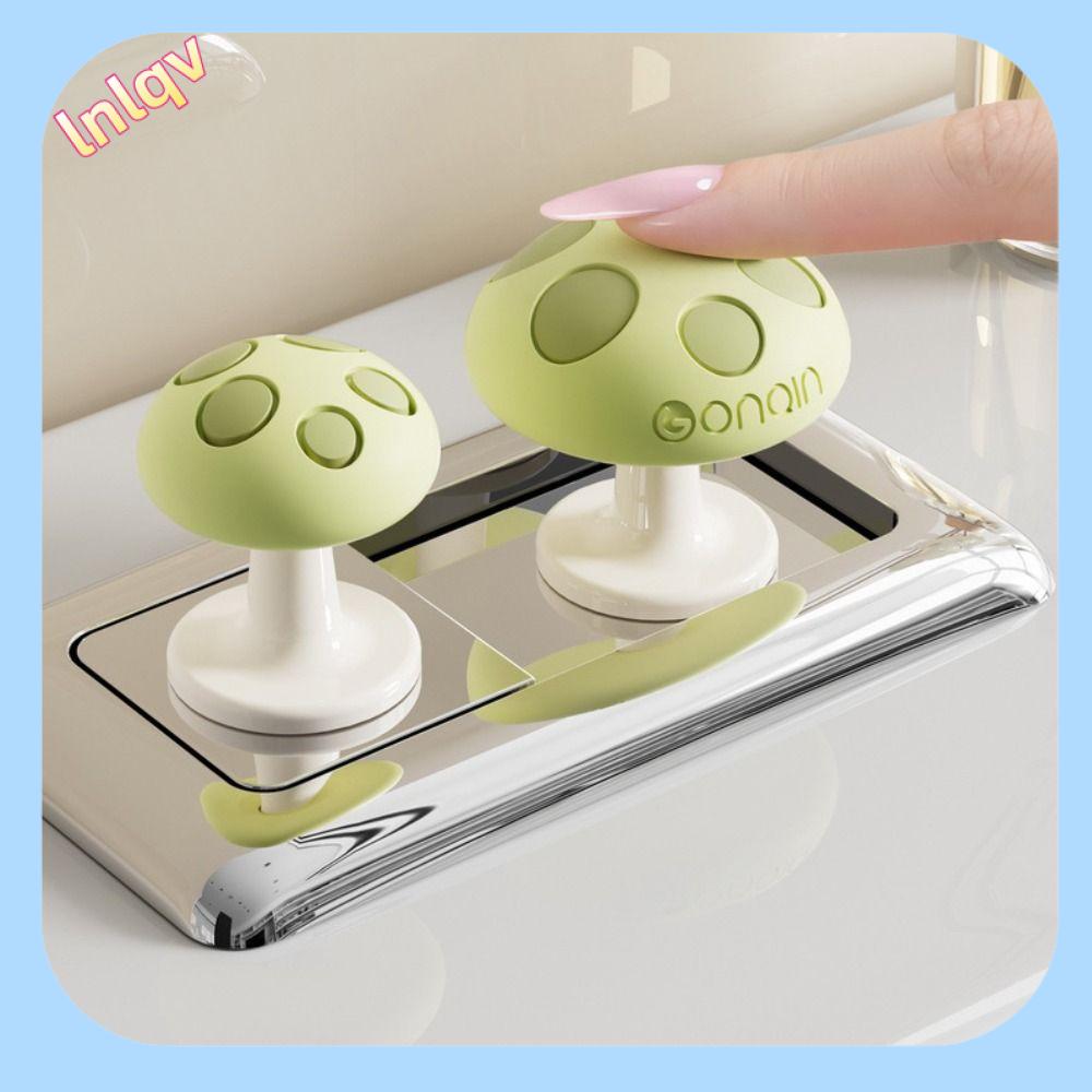 LNLQV Chất kết dính Nút nhấn bồn cầu Bảo vệ móng tay Hình nấm Công tắc nhấn bồn nước  Đa chức năng Máy ép bồn cầu