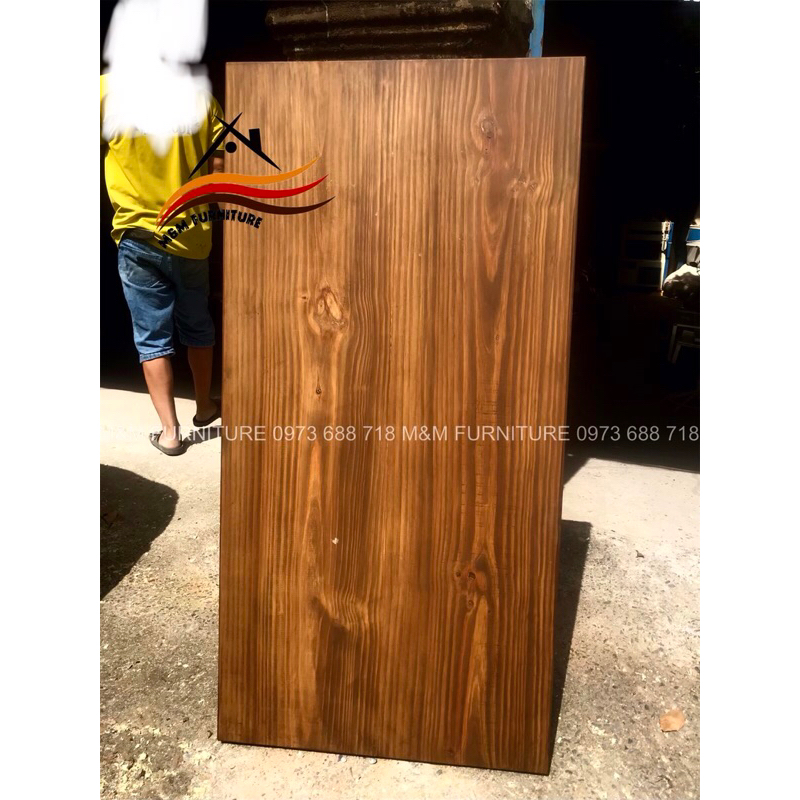 [MM016] - tấm mặt bàn gỗ thông dày 4cm màu walnut