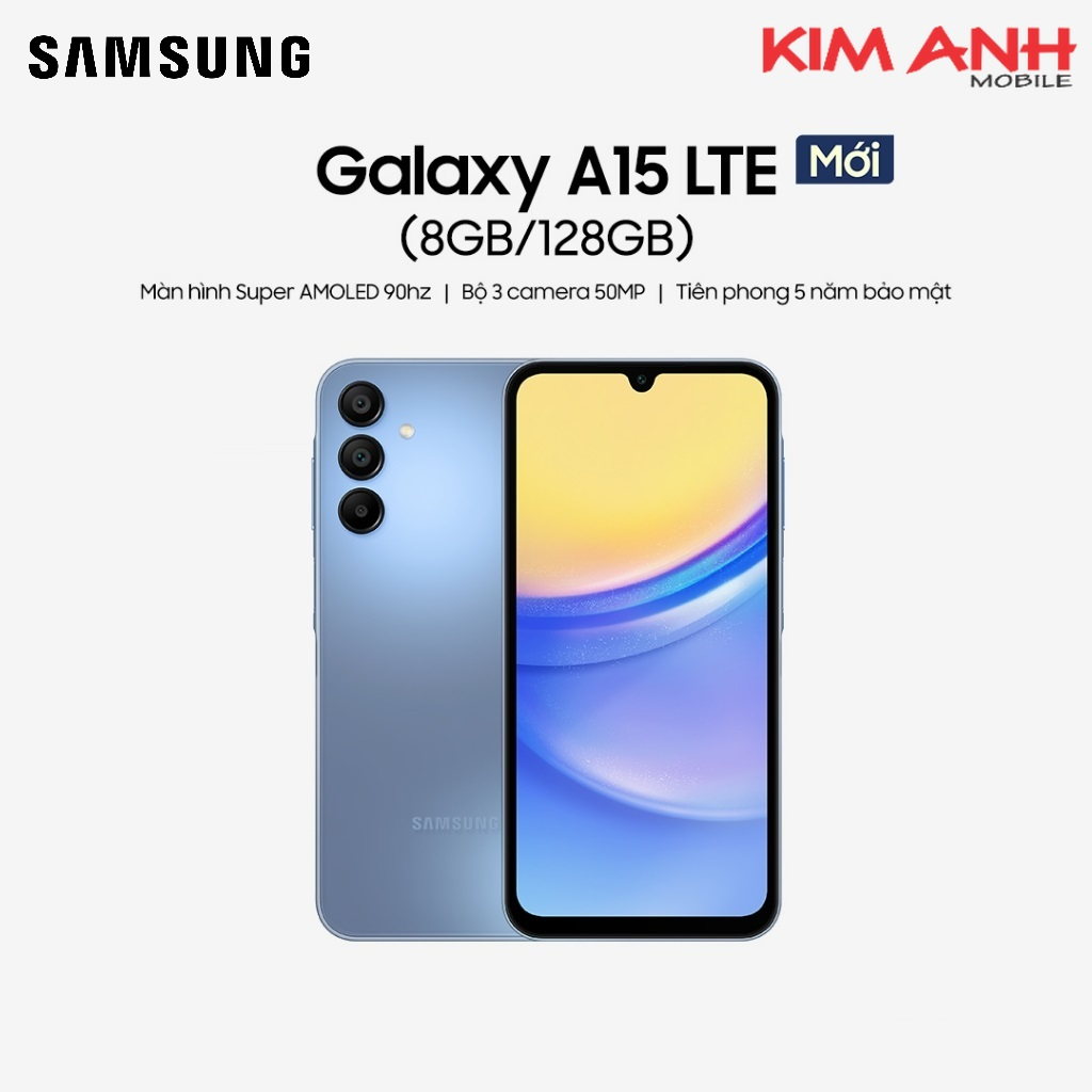 Điện thoại samsung galaxy a15 lte 8gb/128gb - hàng chính hãng