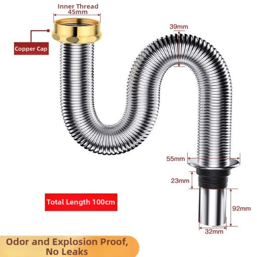 【Homestylish】 vòng bít bằng silicon Siphon chịu nhiệt cửa hàng phong cách ống thoát nước thân thiện tự làm mới