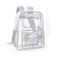 HABELYI MALL PVC Transparent Backpack Large Capacity Waterproof Student School Bag Casual See Through Travel Rucksack