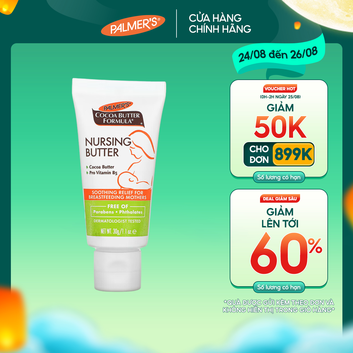 Kem ngăn ngừa nứt nẻ và giảm đau đầu ti Palmer's 30g