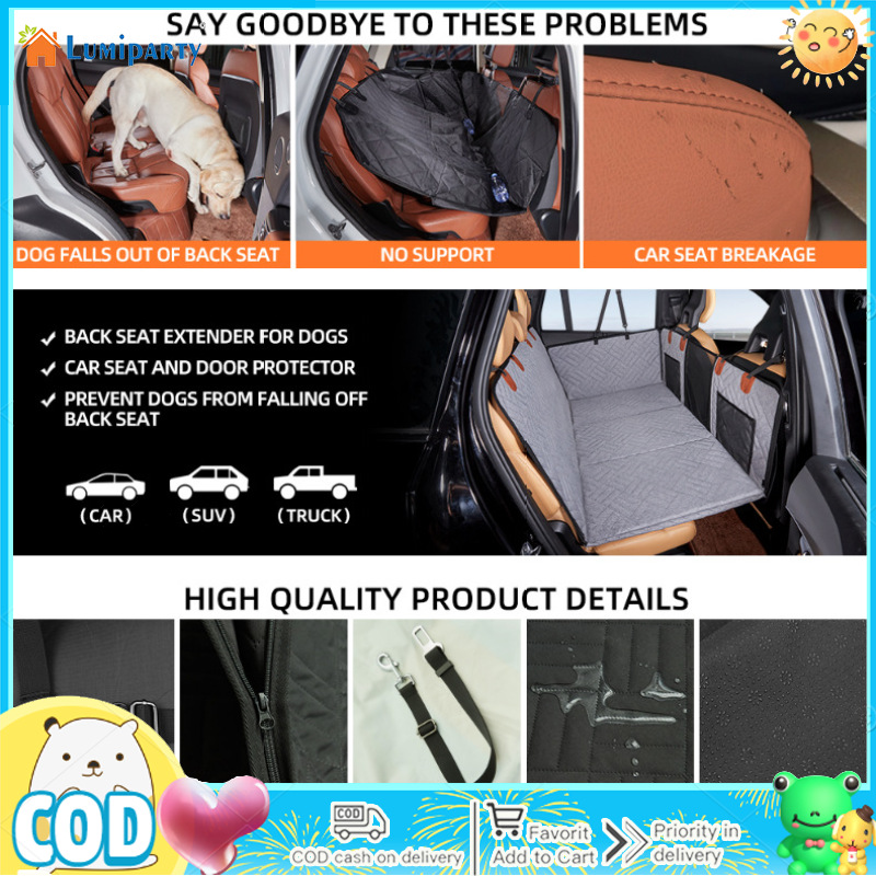 Dog Blanket Car Rear Seat With Hard Underside, Mesh Windows And Pockets, Side Protection, Waterproof Scratch-Resistant Non-Slip Car Pet Mat For Trucks SUVs ราคา 2,423 บาท*ส่งฟรี