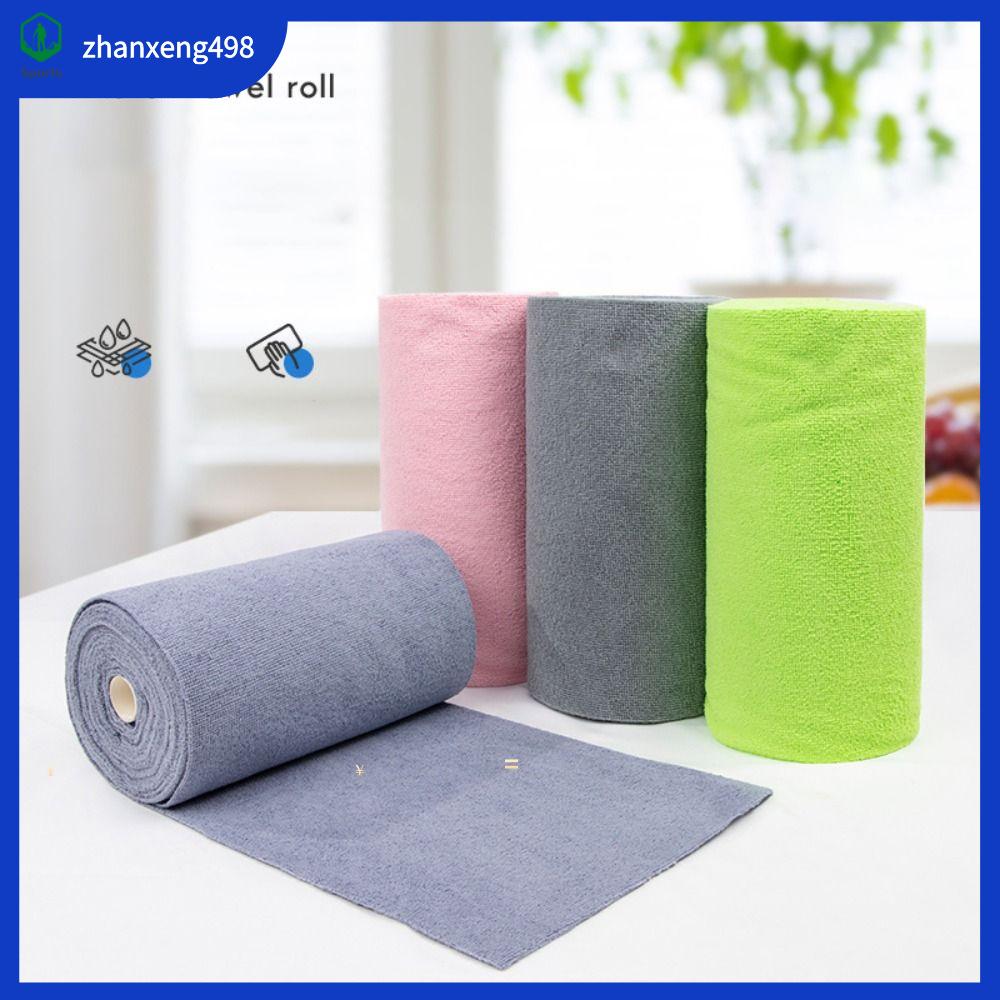 ZHANXENG498 20PCS/Roll Tái sử dụng Khăn vi sợi Thay thế Thấm hút Giẻ lau đĩa dầu chống dính  Bộ đồ ăn Khăn ăn Khăn lau bát đĩa nhà bếp