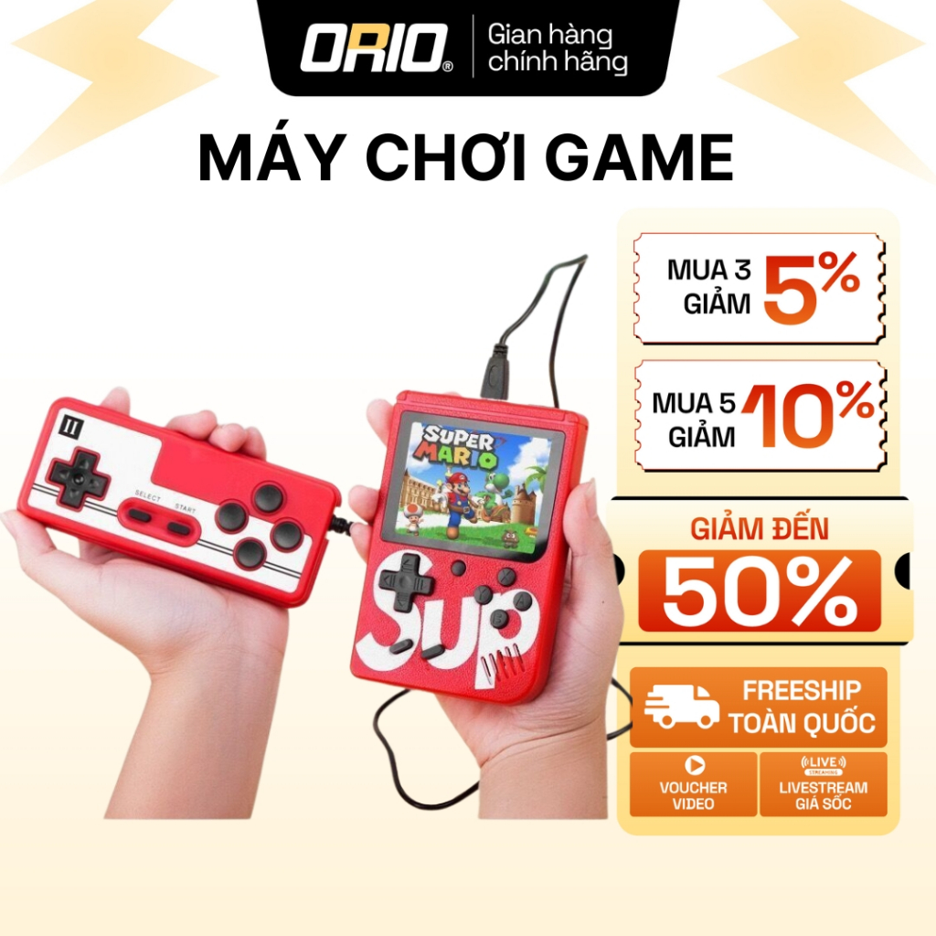 Máy chơi game cầm tay mini ORIO Sup 400 2 in 1 retro kèm tay cầm chơi game 2 người