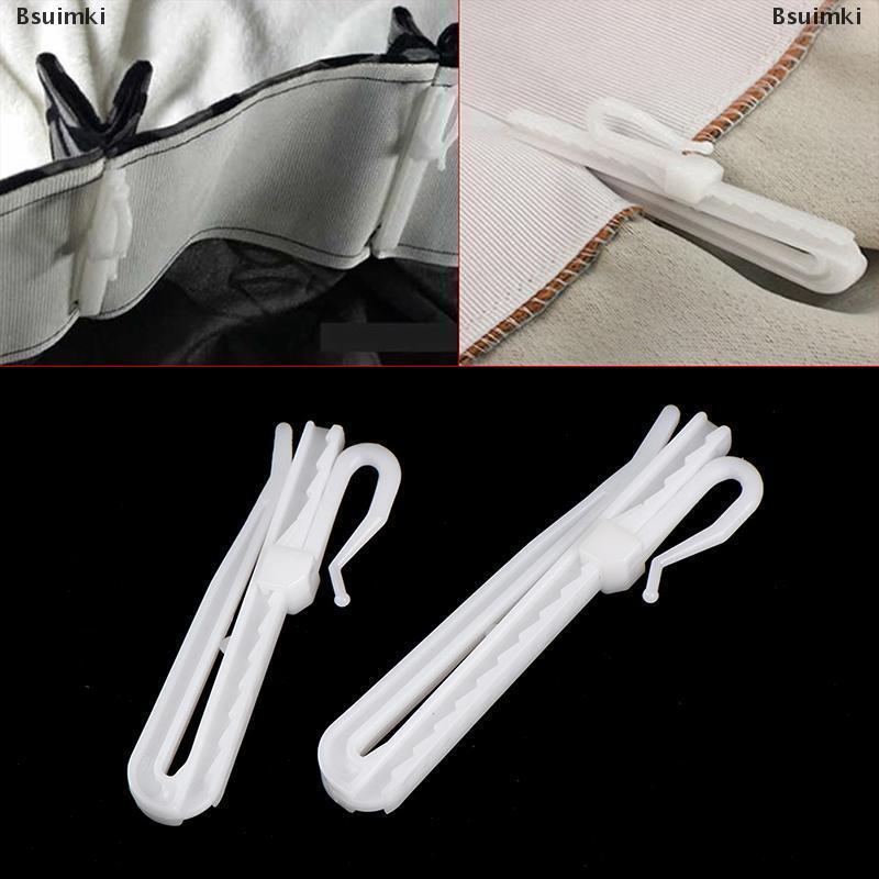 [COD] Bsuimki 10 cái rèm treo móc vòng cửa sổ Trắng nhựa rèm móc cho văn phòng Nhà Phụ kiện Rèm 7cm 8.5cm