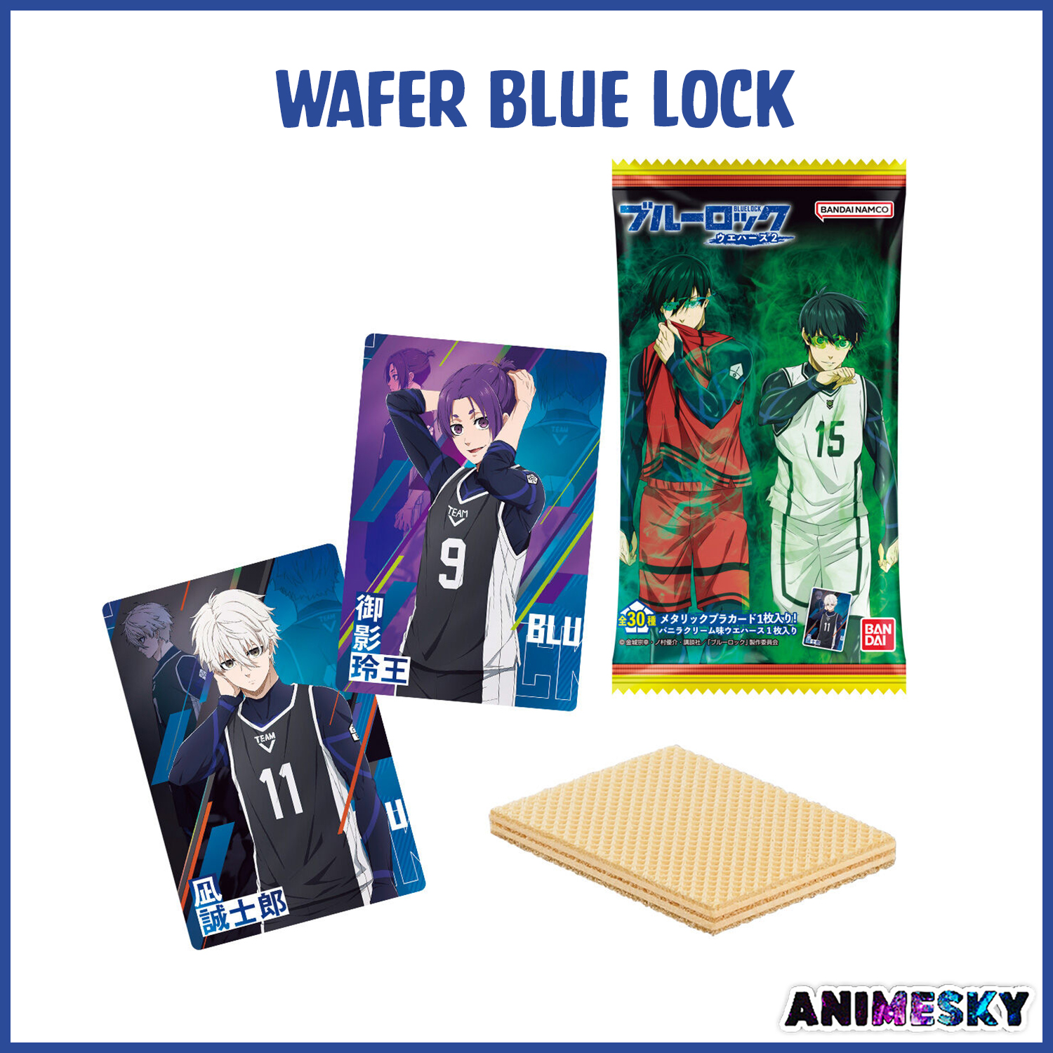 Pack thẻ nhân phẩm bánh xốp Blue Lock chính hãng - wafer card BLUE LOCK