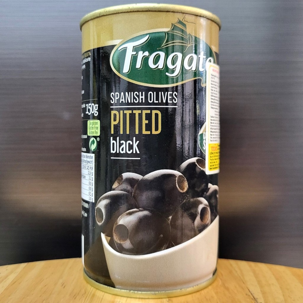 FRAGATA – Lon 350g - Ô LIU TRÁI ĐEN TÁCH HẠT / TÂY BAN NHA / Olives Pitted Black