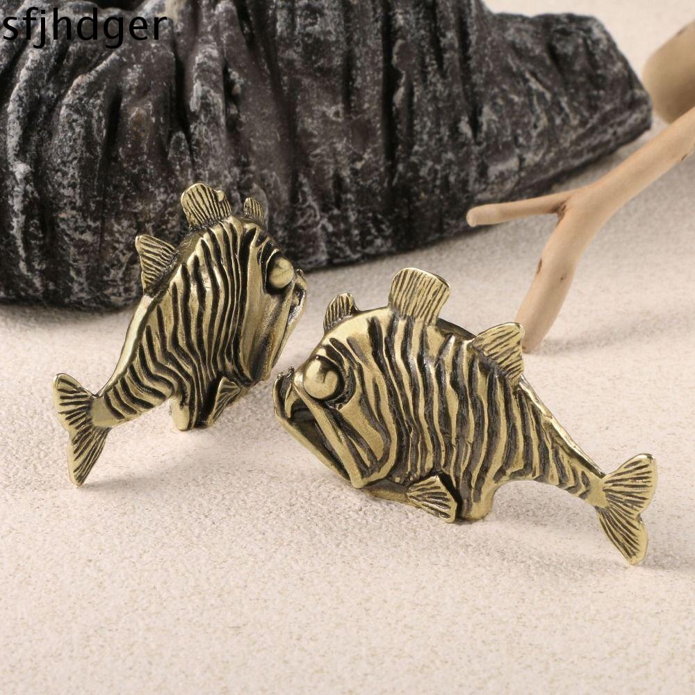 SFJHDGER Tự làm Tượng Piranha Mini Thủ công Đồ trang trí cá để bàn Hài Hước Đồ thủ công bằng Đồng Thú Cưng trà Piranha Trang trí bàn