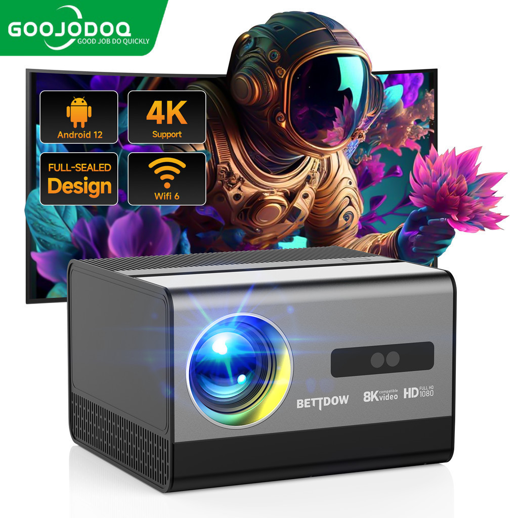 GOOJODOQ Projector 8K โปรเจคเตอร์มินิ 1080P 8K สำหรับโทรศัพท์ โปรเจคเตอร์บ้าน Full HD พกพาง่าย Android iOS wiFi HDMI projector portable double speaker Bluetooth เชื่อมต่อมือถือ คอมพิวเตอร์ iPad PS4 PS5 ราคา 5,414 บาท*ส่งฟรี