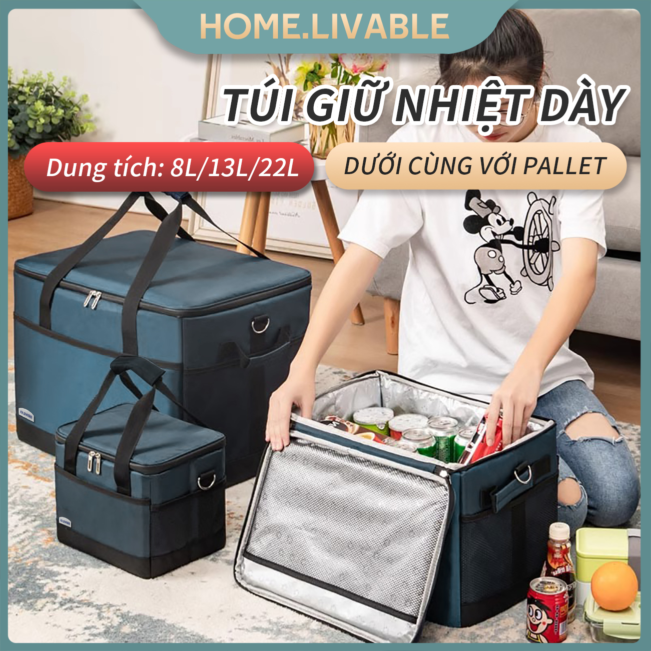 Túi giữ nhiệt dày,Túi Làm Lạnh Đồ Uống Cách Nhiệt,ship hàng đồ ăn,size lớn đại,vải chống nước,túi shipper giao hàng