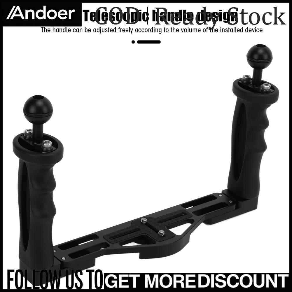 Andoer Dual HandleถาดอลูมิเนียมStabilizer Rig Dual HandleถาดStabilizer RigสะดวกERGONOMICทนต่อการกัดกร่อนสำหรับBalanceการถ่ายภาพ ราคา 2,640 บาท*ส่งฟรี