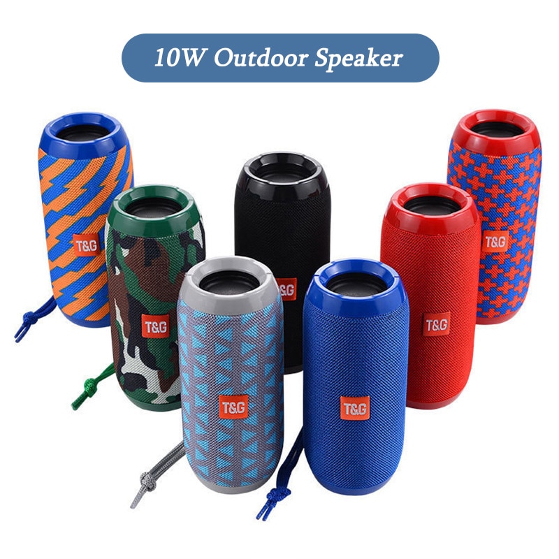 Tg117 loa ngoài trời không thấm nước di động không dây cột thùng loa Hỗ trợ TF thẻ FM Đài phát thanh AUX đầu vào