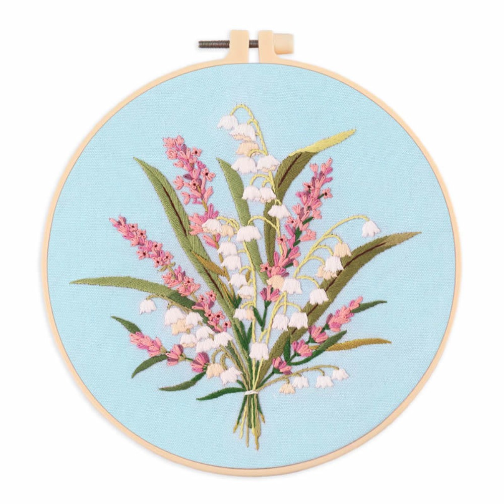DIY Flower Embroidery Kit Colorful Floral Patterns Cross Stitch Set Sewing Supplies Handmade Embroidery Set Beginner