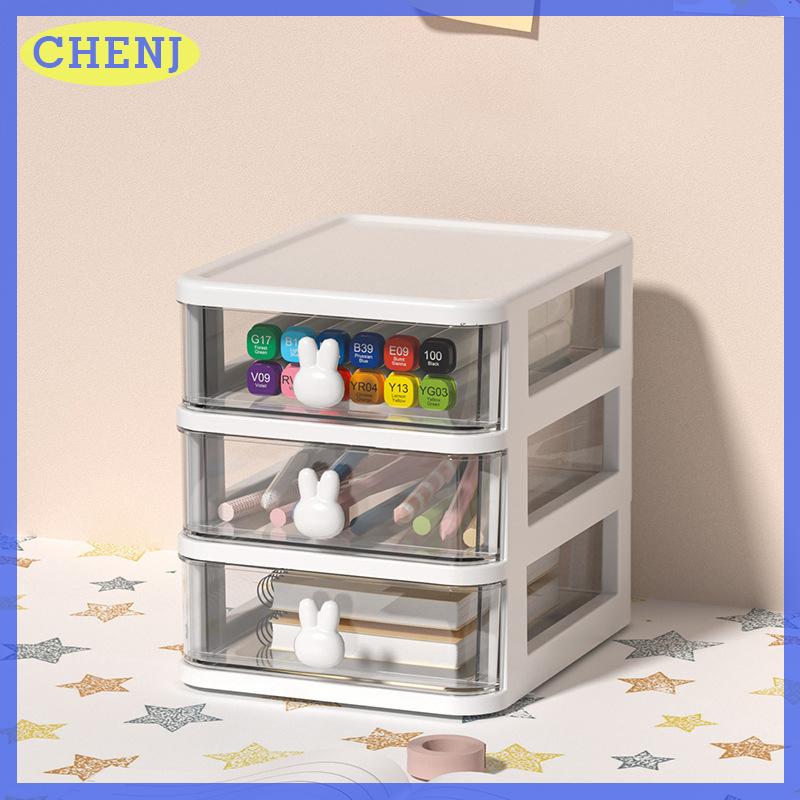 CHENJ Tủ nhựa đa tầng lưu trữ máy tính để bàn thuận tiện của mỹ phẩm văn phòng phẩm
