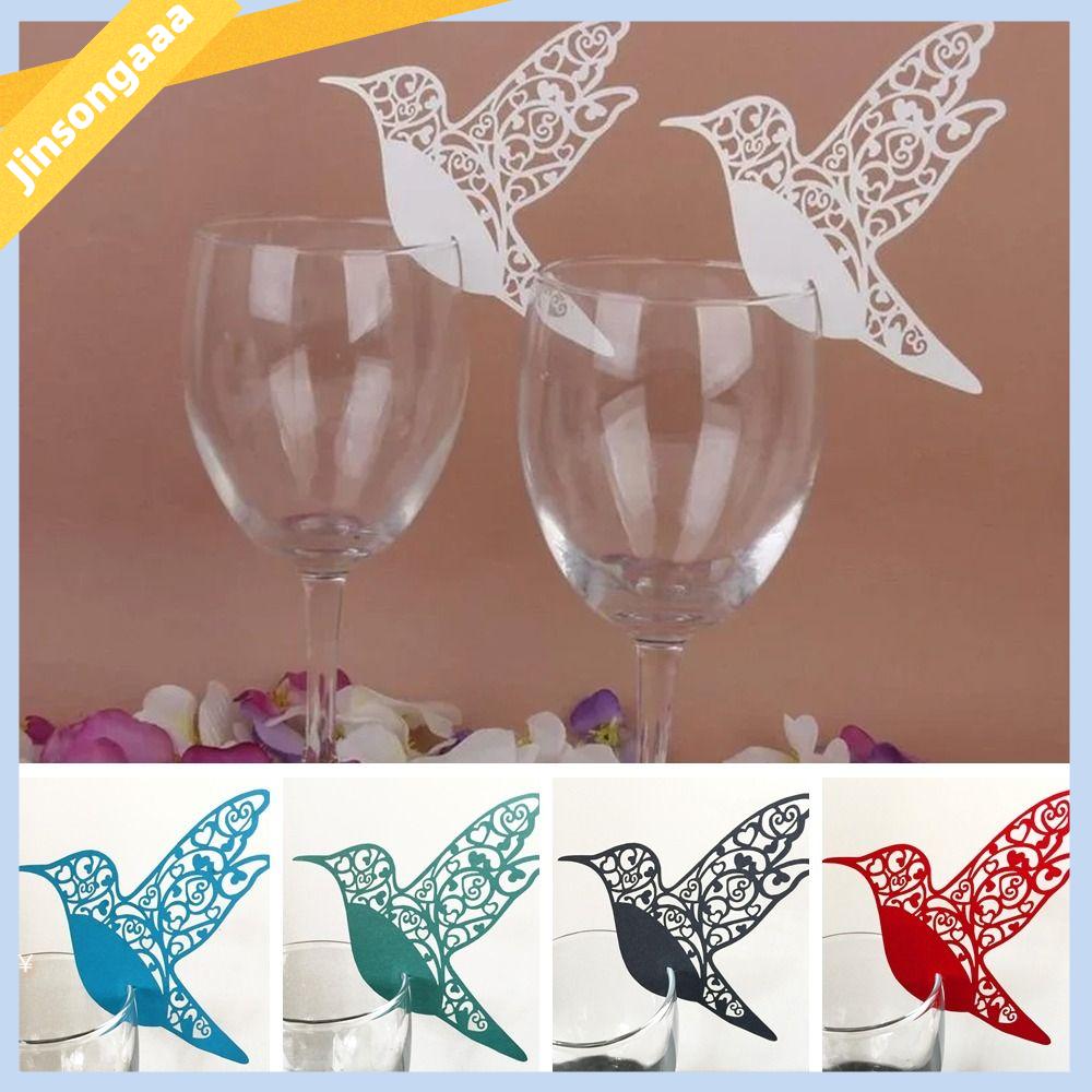 JINSONGAAA 50Pcs/Pack Chim ruồi Thẻ tên khách hình chim ruồi Đã bị khoét rỗng Giấy bìa cứng Thẻ Ghế Bướm Thanh lịch Thiệp trang trí tiệc Trang trí đám cưới