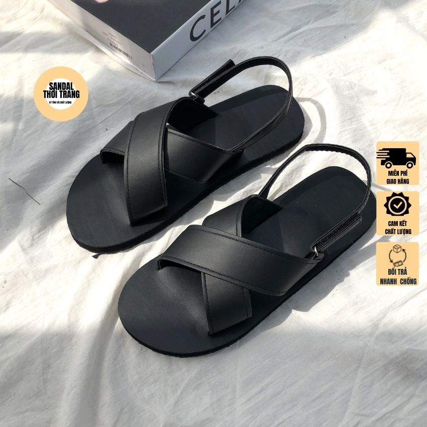 sdtgdfg Giày sandal quai chéo A9 đi học,đi chơi full size 30-44 Nam nữ SANDALTHOITRANG fdgdf