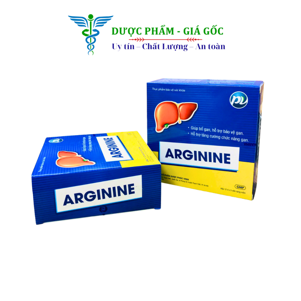 Viên Uống Arginine Phúc Vinh Hỗ Trợ Bảo Vệ Tế Bào Gan, Giải Độc Cơ Thể - Hộp 60 viên