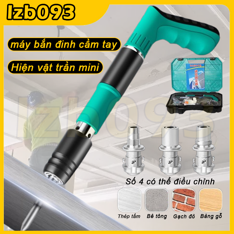 Hiện vật trần mini máy bắn đinh cầm tay, súng bắn đinh giảm thanh, đinh đóng đinh gắn tường, máng dây cố định lắp đặt thẻ ống thang máy Súng bắn đinh bê tông