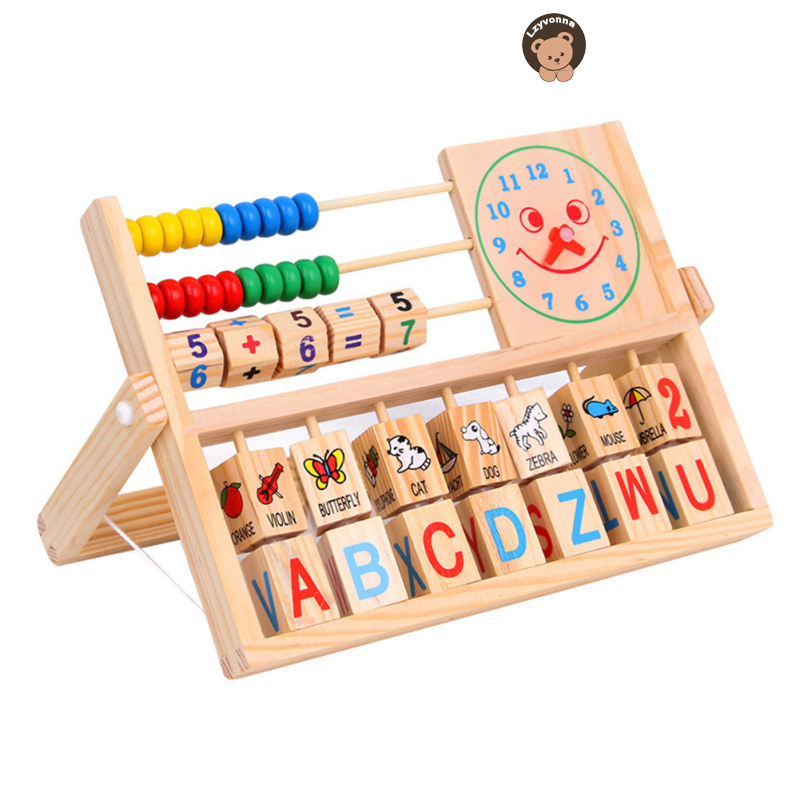 Lzyonna toán học mầm non đồ chơi học tập khung gỗ Bàn tính với nhiều màu