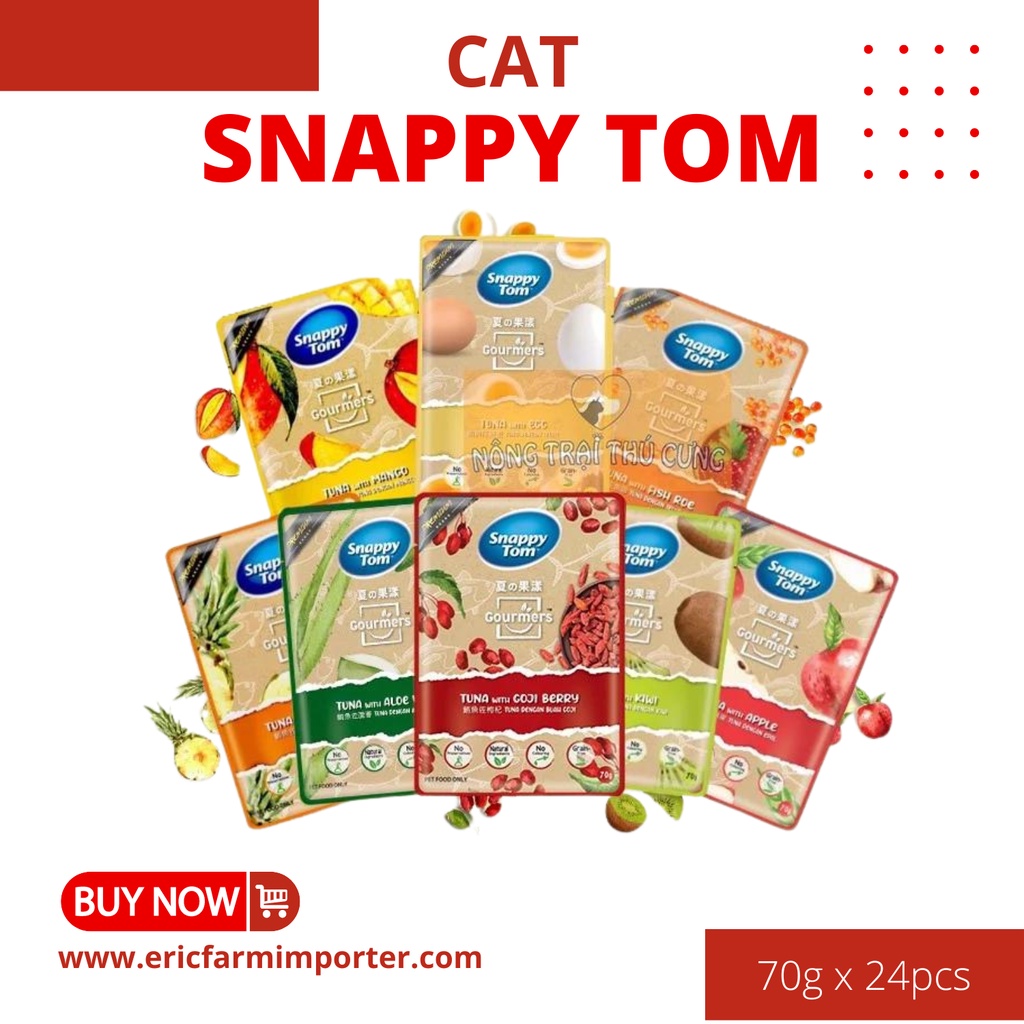 Snapy tom trái cây 70g FREE SHIP Pate cho mèo snapytom từ thịt và trái cây Thailand