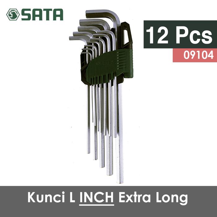 KUNCI L SET 12 PCS EXTRA LONG POINT 09104 (SAE) SATA TOOLS Harga  1,556,000 rupiah*Gratis Ongkir