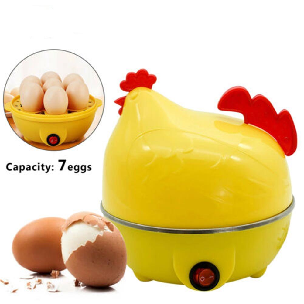 Giảm giá giới hạn thời gian Nồi luộc trứng điện nồi hơi 7 khoang gà dễ thương hình dạng không dính tự động tắt hấp trứng với đèn báo