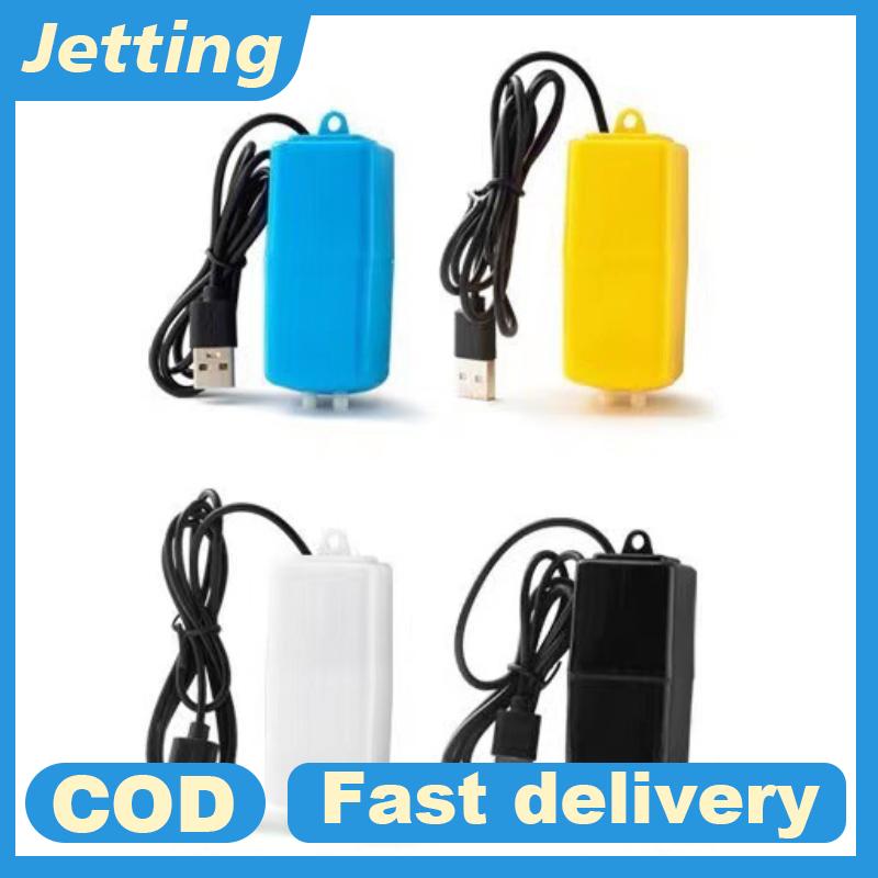 Jetting Mini Aquarium Air Pump Kit bơm oxy với van kiểm tra Air Stone USB Aquarium Filter Fishing Tank ống phụ kiện thủy sản