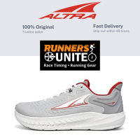 Altra Mens Torin 7 Road Running Shoes (30mm High Cushion) Gray/Red - Kasut Berlari