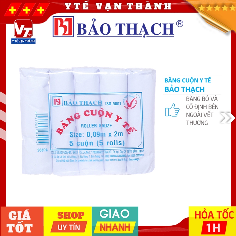✅ Băng Gạc Cuộn Y Tế Bảo Thạch (Lốc 5 Cuộn) -VT0216 - Y Tế Vạn Thành