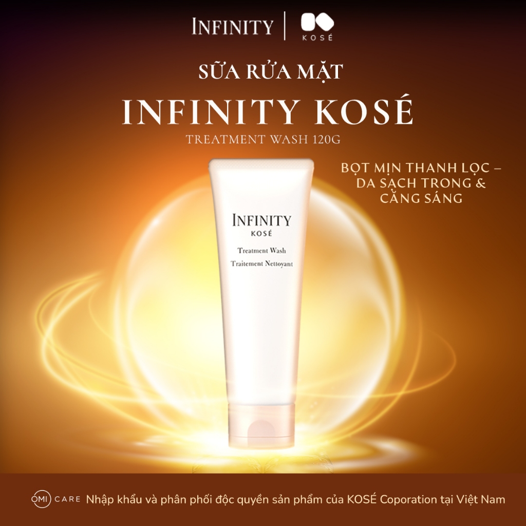 Sữa Rửa Mặt Làm Sạch Sâu Dưỡng Ẩm Sáng Da Kosé Infinity Foaming Wash Nhật Bản 120g