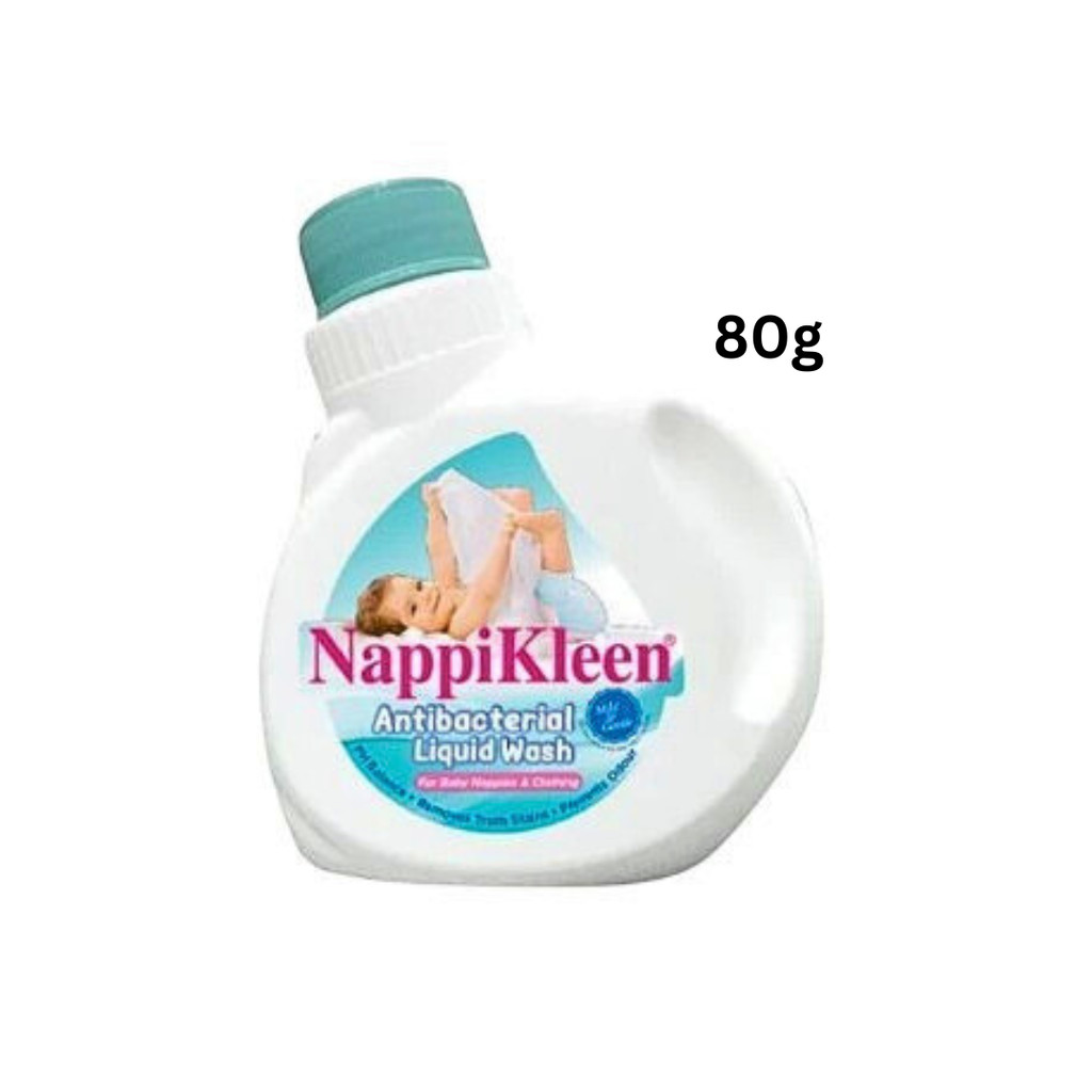 Nappikleen Anti-Bacterial Liquid Wash bottle 80g Kills 99.9% of Bacteria & Gentle on Baby’s Skin portable Tester