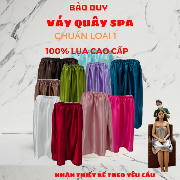 Váy quây spa | chất liệu lụa mát sang chảnh nhiều màu để chọn
