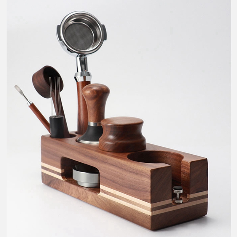 () Coffee Tamper Holder Wood Filling Support Base Espresso Tampering Mat Station Stand for Barista Coffee Accessories
