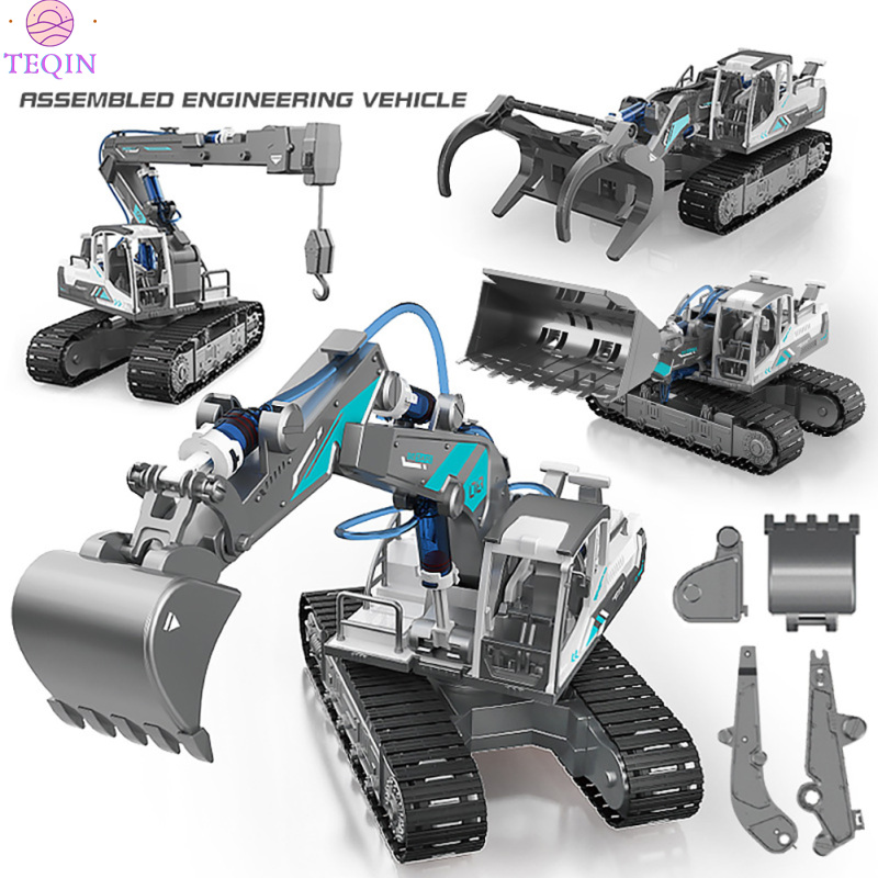 TEQIN new！！Engineering Vehicle Building Kit Diy Assembled Crawler Excavator / Bulldozer Hydraulic Car Model Toy Children Gifts - ยี่ห้อ TEQIN ราคา 452 บาท*ส่งฟรี
