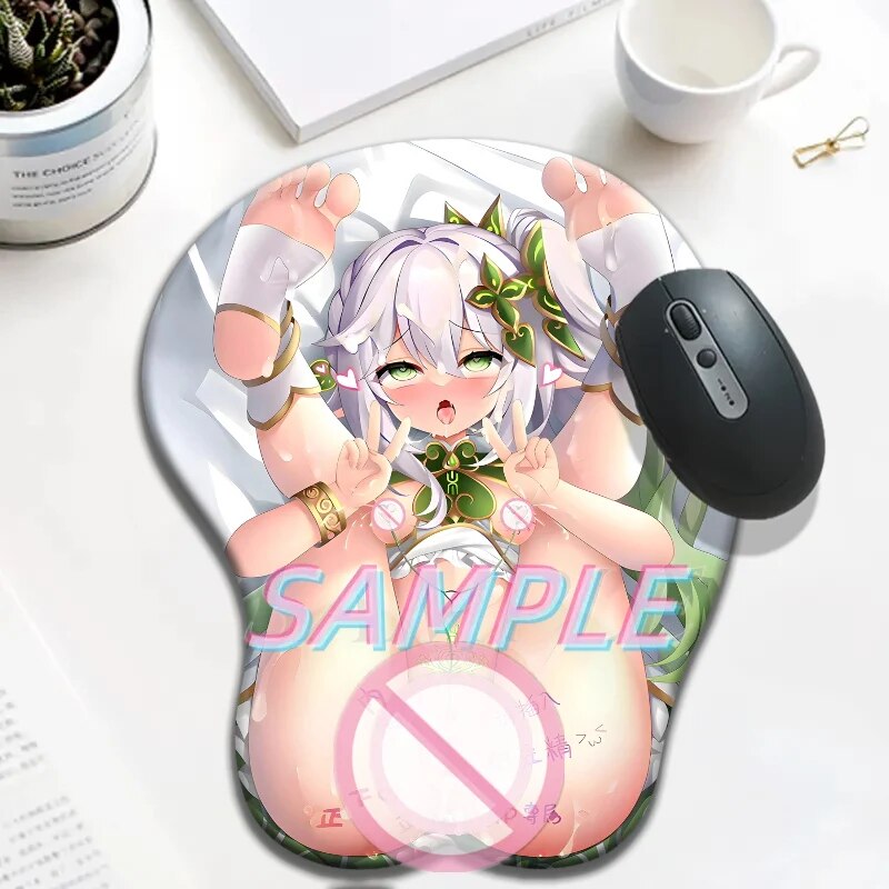 Nahida Hentai 3D Ass Mousepad Genshin Impact Ensored Anime Mouse Pad With Soft Silicone Wrist Rest Desk Mat For Pc Gamer